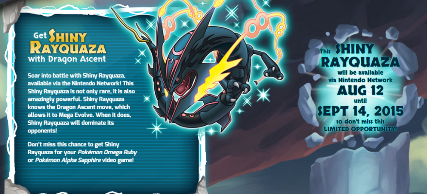 Pokemon Omega Ruby/Alpha Sapphire gets free Shiny Rayquaza today